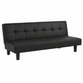 Divano Letto Reclinabile Federica I in Ecopelle Nera, 3 Posti, Sistema Antiribaltamento, Dimensioni 180x97x36 cm