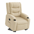 Poltrona Relax Elettrica Reclinabile 135° in Tessuto Crema, 77x93x99 cm, Ideale per Soggiorno e Camera da Letto