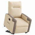 Poltrona elettrica reclinabile alzapersone in tessuto crema, 69x86x100 cm, ideale per adulti