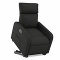 Poltrona reclinabile elettrica in ecopelle nera con funzione alzainpiedi, ideale per salotto e camera, moderno design TV