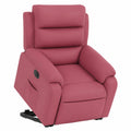 Poltrona elettrica reclinabile in velluto rosso, con funzione di sollevamento, ideale per soggiorno, supporta fino a 110 kg
