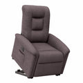 Poltrona Relax Elettrica TV con Sollevamento Assistito in Tessuto Marrone Scuro per Soggiorno