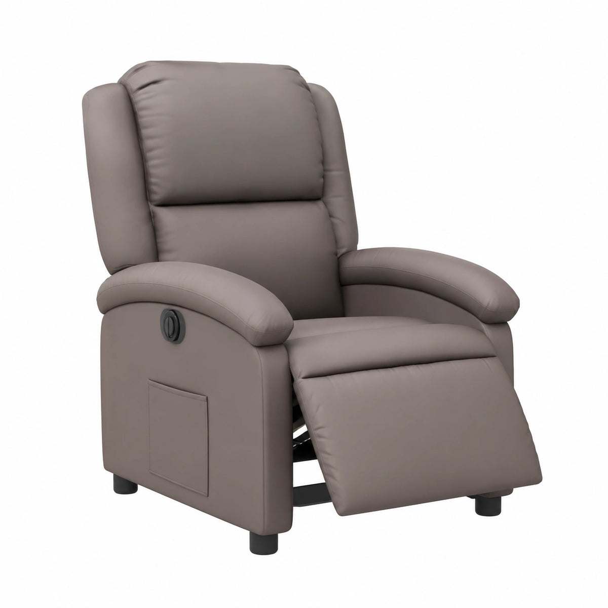 Poltrona relax in pelle marrone scuro con funzione massaggiante e reclinabile elettrica, 71x86,5x99,5 cm