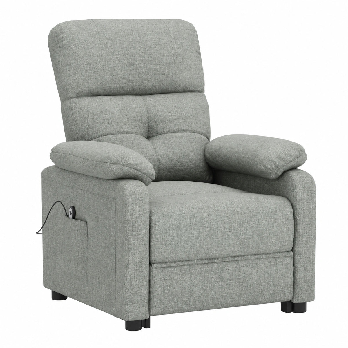 Poltrona relax motorizzata grigio scuro per soggiorno, dimensioni 73x90x100 cm, design moderno