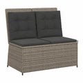 Sedia da Giardino Reclinabile in Rattan Sintetico Grigio con Cuscini