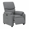 Poltrona Relax Elettrica in Tessuto Grigio Scuro con Inclinazione 135°, Telaio in Metallo e Legno, Comoda per Soggiorno e Ufficio