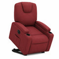 Poltrona Relax Elettrica Reclinabile in Ecopelle Color Rosso Vino