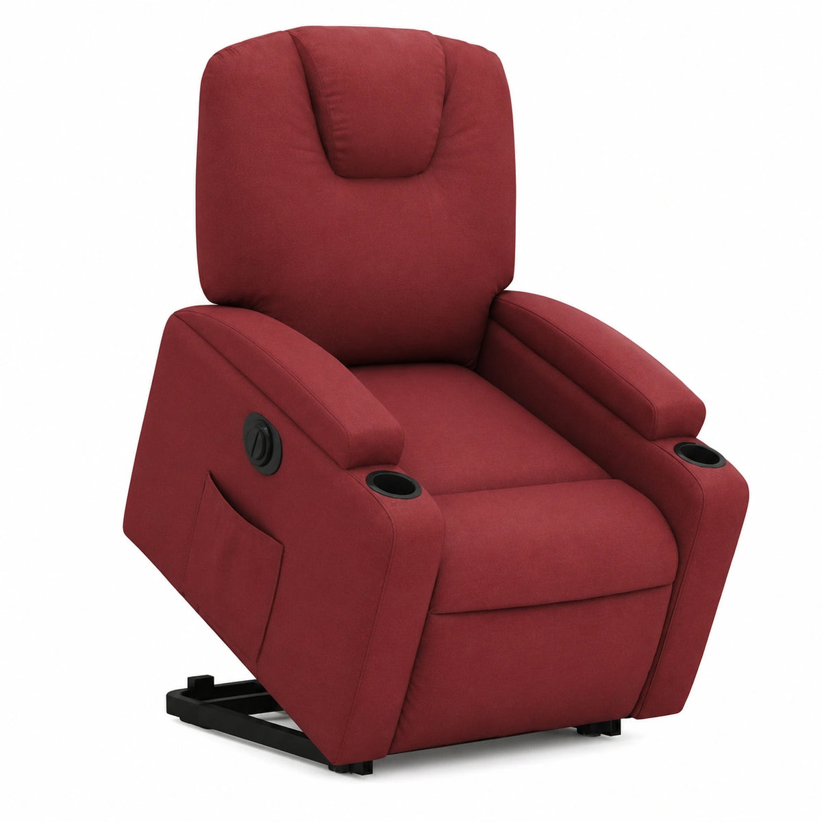 Poltrona Relax Elettrica Reclinabile in Ecopelle Color Rosso Vino
