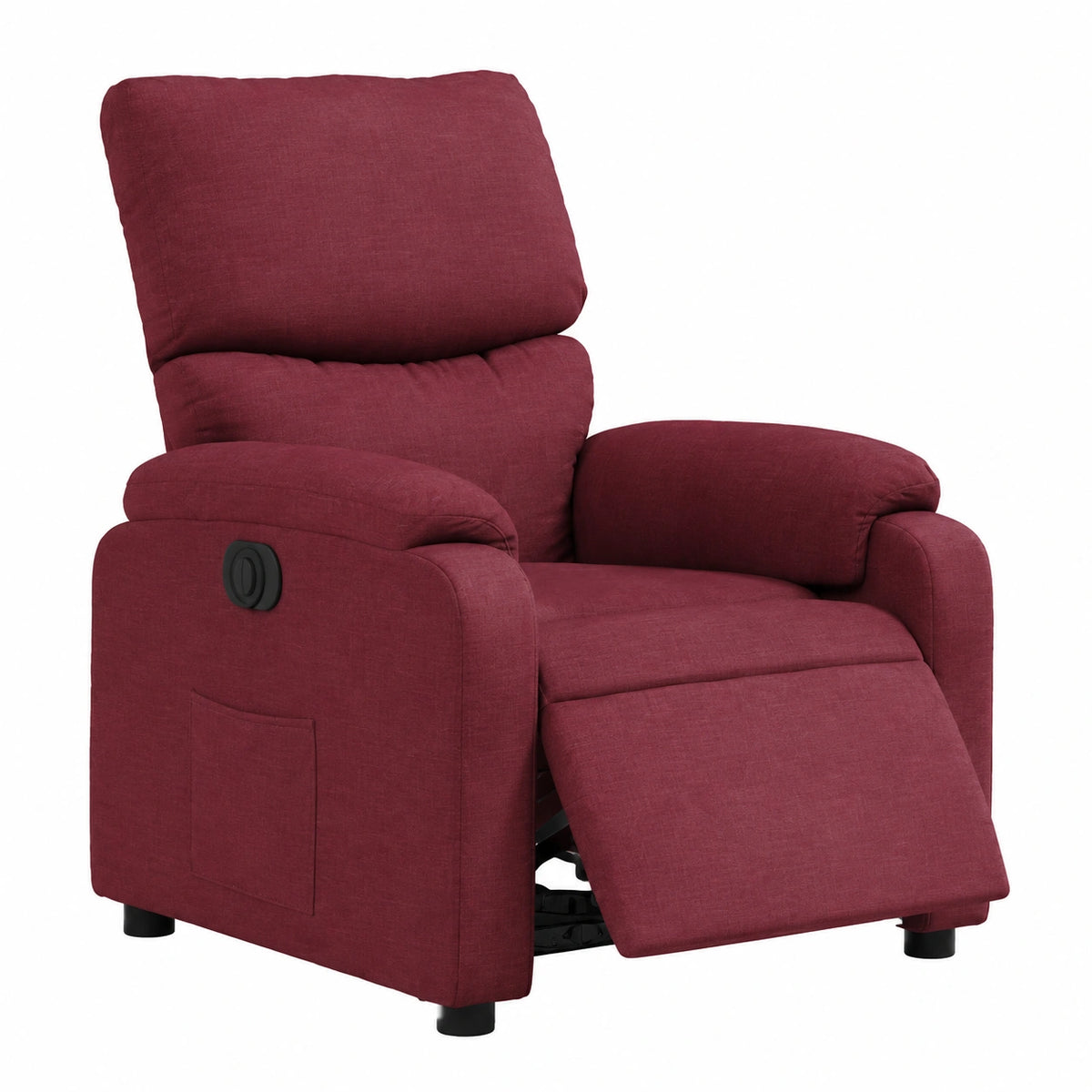 Poltrona reclinabile elettrica in tessuto bordeaux, comfort e robustezza per il salotto