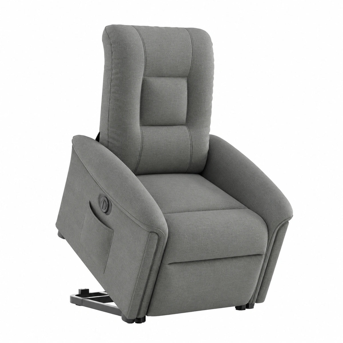 Poltrona Relax Elettrica con Supporto Alzante, Tessuto Grigio Chiaro