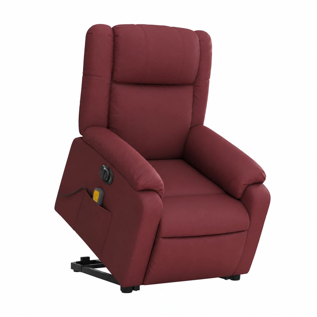 Poltrona Relax Elettrica in Similpelle Vinaccia con Vibrazione e Funzione Alzapersona